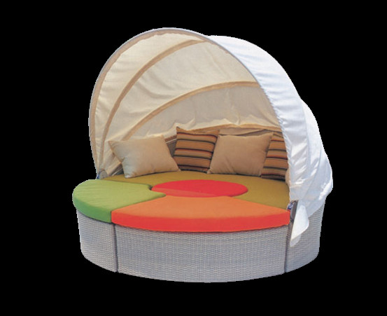 Beach luxury day bed PE rattan resin wicker cabana day beds outdoor hotel pool cabana daybed ---6013