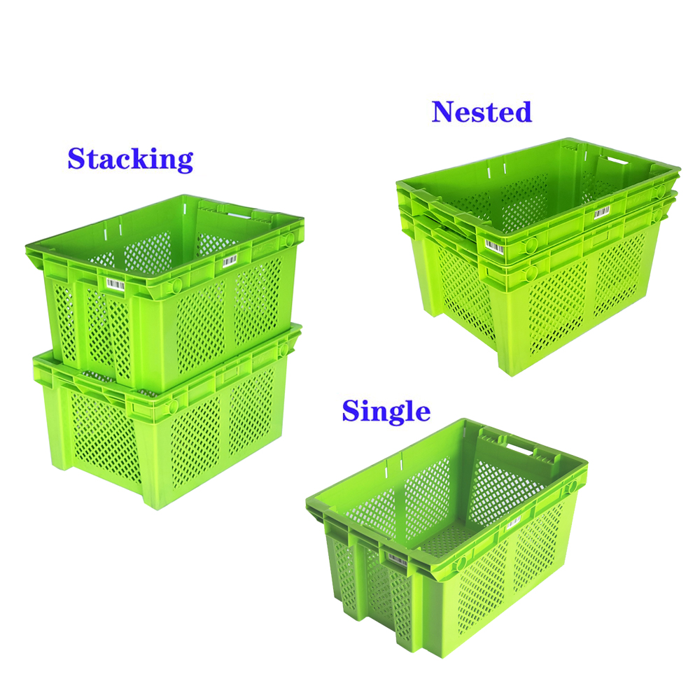 Mesh Style Foldable Agricultural Plastic Crate Perfect for Farm Fruits and Vegetables