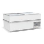 Top Glass Flat Door Island Display Freezer For Supermarket horizontal glass