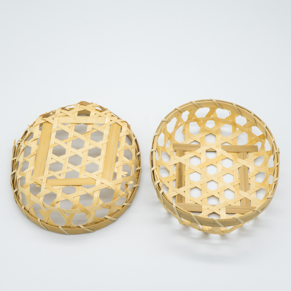 Single Ear Round Bamboo Woven Basket Washable 155*30mm customized