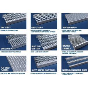 China Anti Skid Galvanized Steel Stair Treads Diamond Grip Flame Retardant wholesale