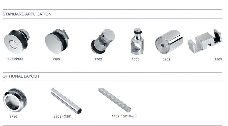 Easy Installation Glass Sliding Door Fittings Long Lasting Shower Door Wheels