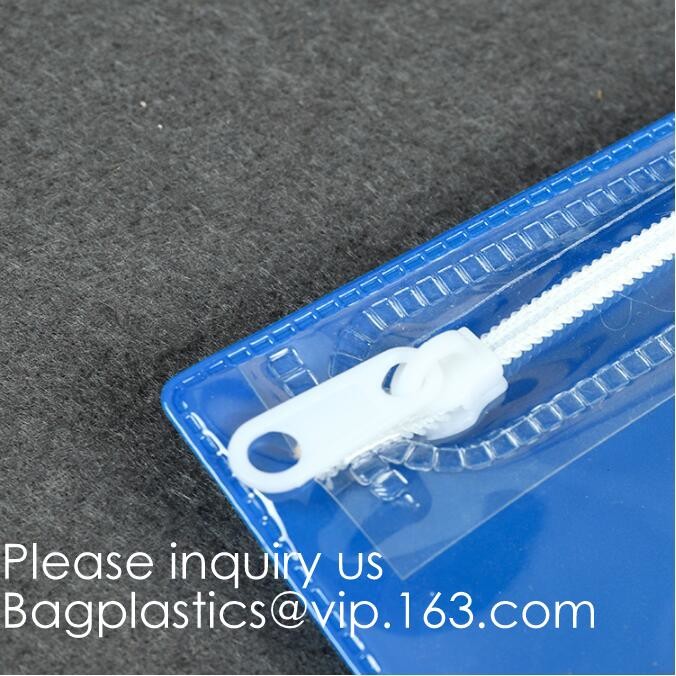 Multi-Purpose Water Resisitant Clear PVC Organizer Bag Pouch with Zipper Closure,Document File Bill Zipper Bag Pencil Po