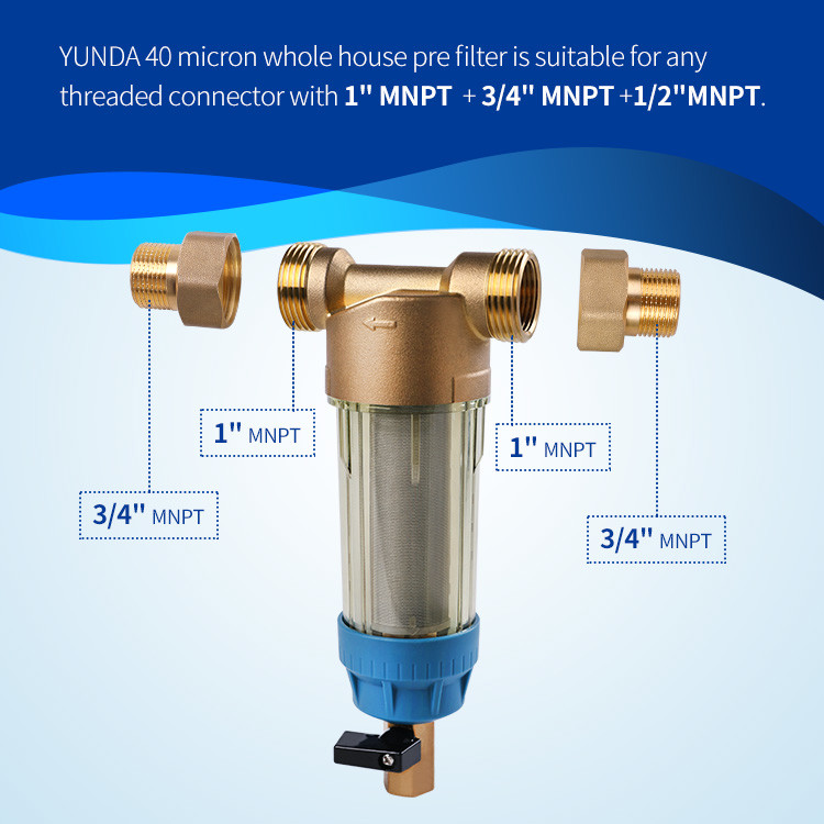 Whole House Water Prefilter for Water Filtration System and Terminal Wading Equipment