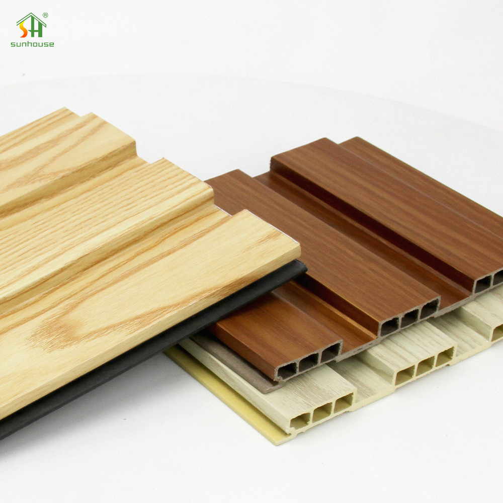 Wholesale Easy To Install Wpc Wall Panel Exterior Decoration Aesthetic Hollow Triple-Hole Grating Board