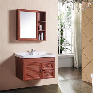 China Aluminum Alloy Bathroom Sinks And Vanities With Mirror Cabinet / Two Drawers wholesale