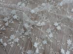 Embroidery Lace Cotton Flower Nylon Mesh Wedding Bridal Dress Fabric 49.21''