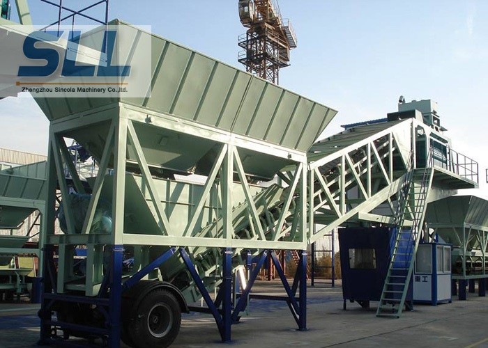 AC380v / 50hz Mobile Concrete Batching Plant Easy Installation / Remove