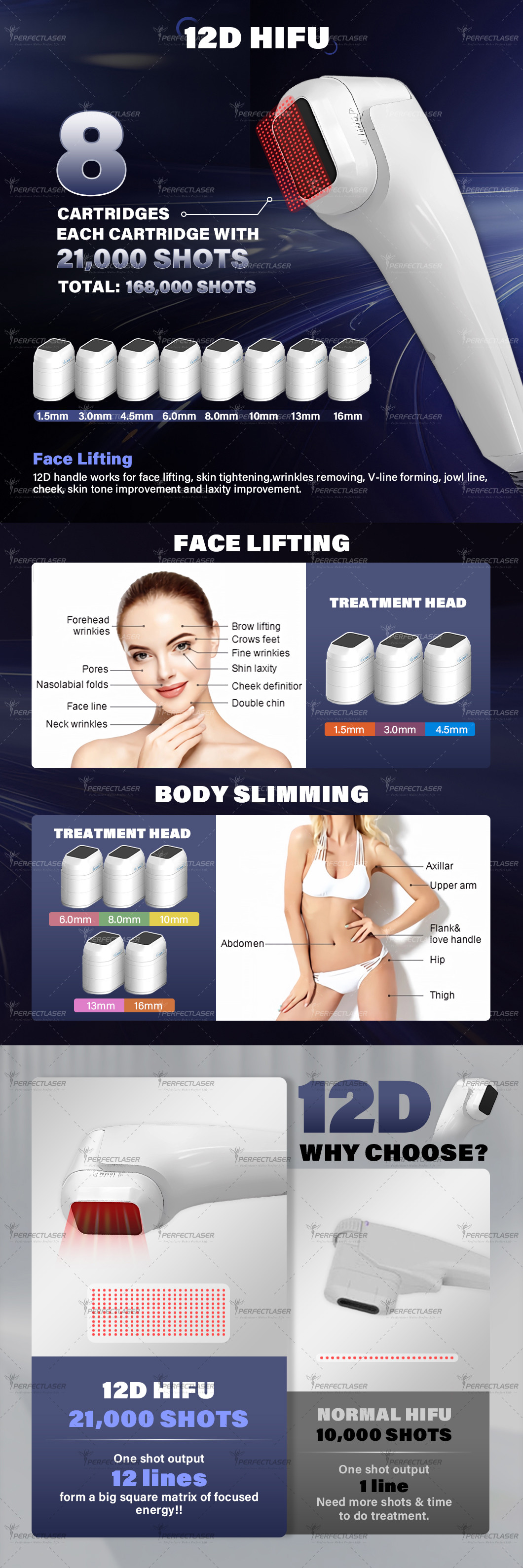 5 In 1 12D hifu beauty machine Anti Aging Micro Needle RF Skin Tightening High Efficiency