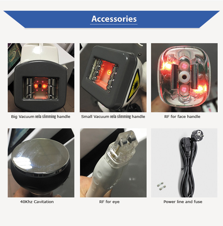 4 Handle Lipo Contour Vela shape Machine Cavitation Cellulite Removal Vacuum Rf Roller Massage