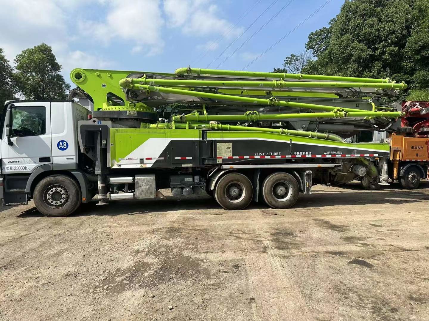 Used 2020 Benz Zoomlion 52m Concrete Boom Pump Truck Truck Mounted