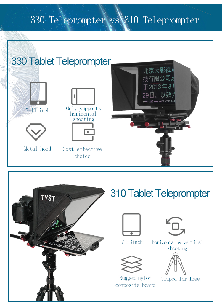 TYST Universal Portable Remote Control Prompter for Tablet/DSLR Camera Live Broadcasting