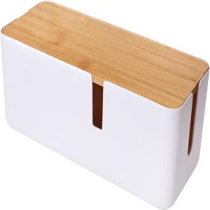 China Plastic Small Cable Management Box With Bamboo Lid wholesale