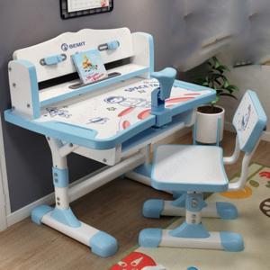 China Metal Steel Study Table And Chair Set Blue Large Storage 33x30x62cm wholesale