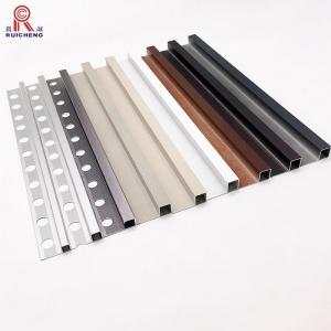 China 2mm Aluminum Tile Edge Trim , Anodized Square Ceramic Gold Metal Tile Trim wholesale