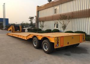 China 30-60 Tons 3 Axle Hydraulic Low Bed Trailer With Diamond Embossed Plate wholesale