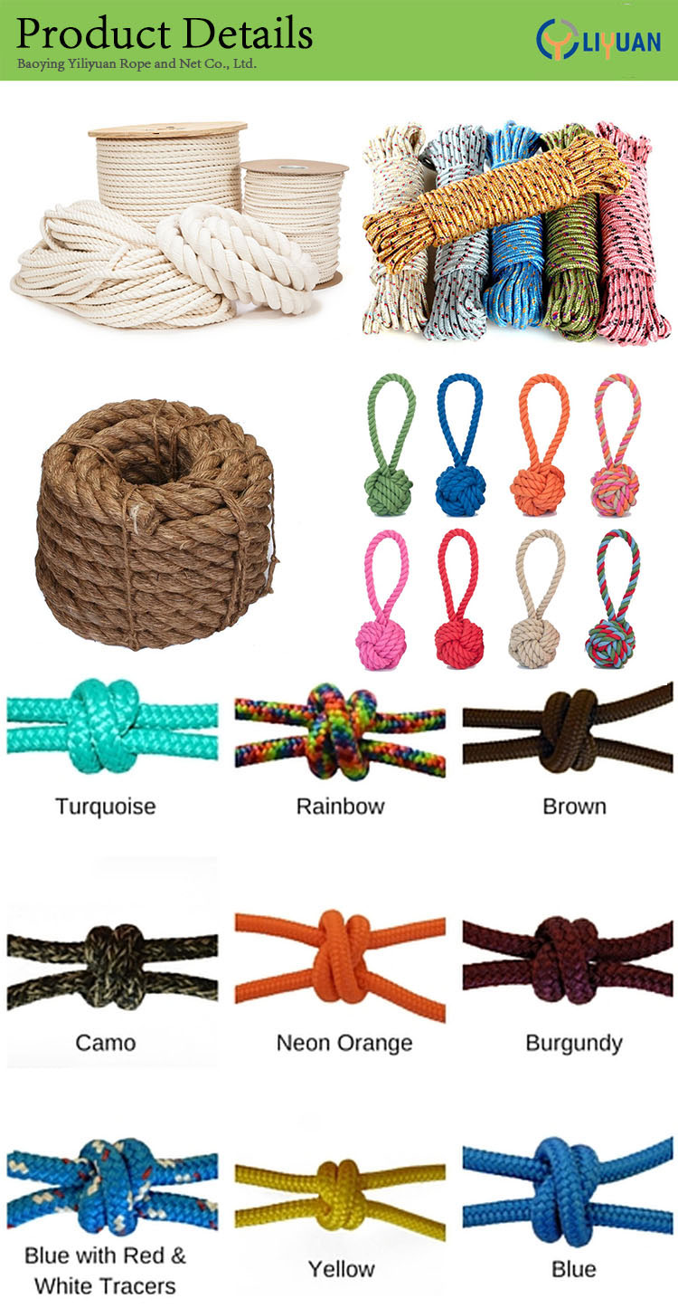 CCS.ABS.LRS.BV.GL.DNV.NK Certified Polyester Rope 12mm for Marine Boat Yacht YILIYUAN