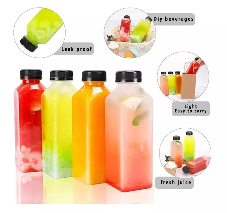 Wholesale Food Grade 100ml Square Transparent PET Plastic bottles