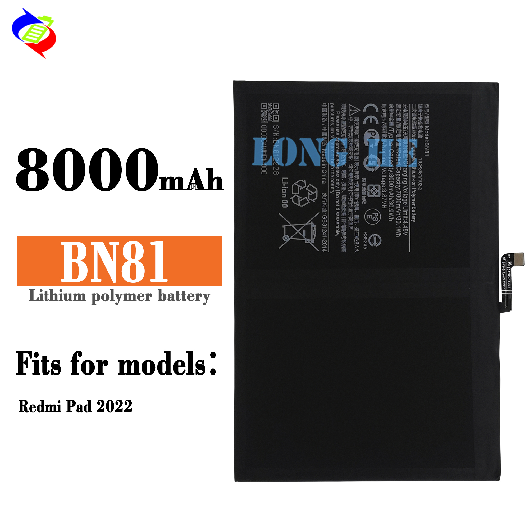 Dual IC Protection BN81 Replacement Battery for Xiaomi Redmi Pad 2022 and Ready to Ship