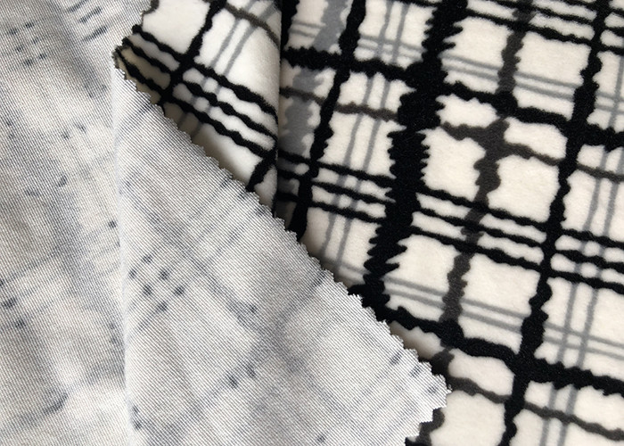 Polyester Printed Stretch Knit Soft Velboa Fabric For Garments