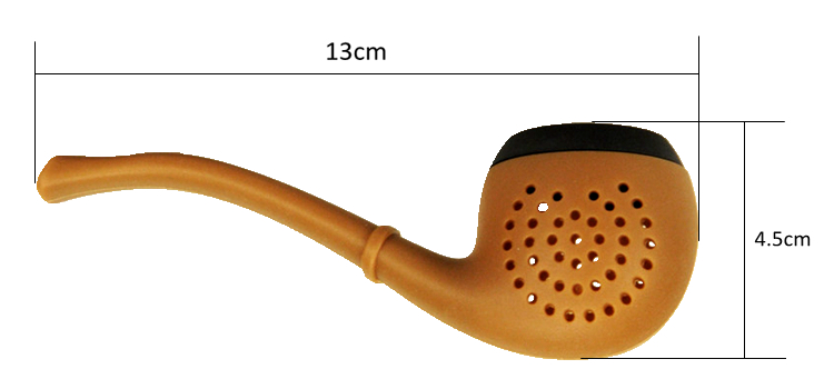 2018 New Promotional Gift Fancy Funny Unique Silicone Tobacco Pipe Shape Green Coffee Tea Bag Tea Infuser