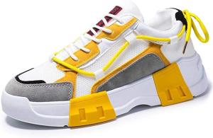 China Maugely Canvas Leather Trendy Lace Up Casual Running Sneakers EU35-45 wholesale