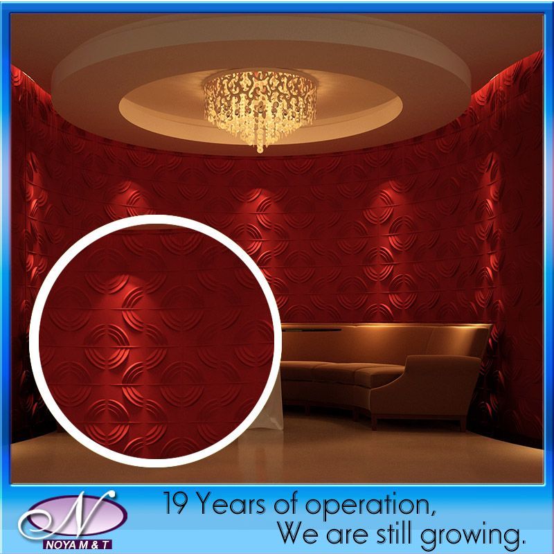 Acoustic Sound Insulation 3D PVC Wall Panel for Interior Decorative
