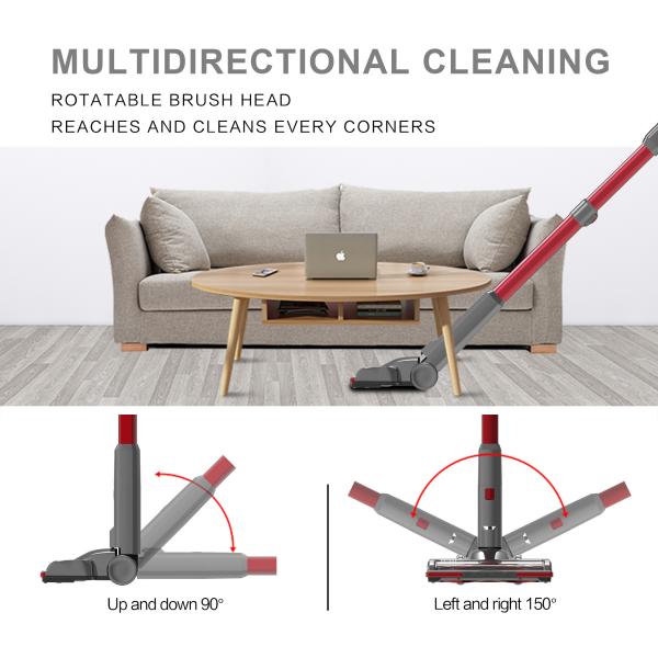 Li Ion Powerful Cordless Vacuum Cleaner , Lightweight Stick Vacuum Cleaner