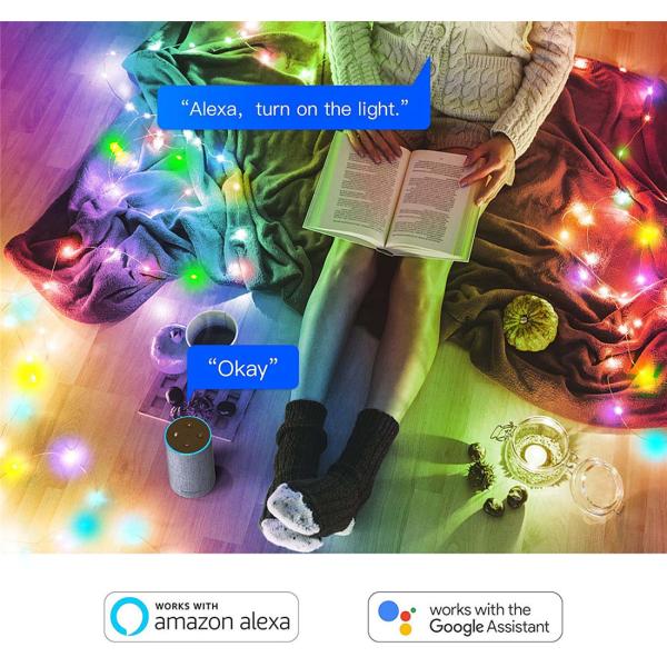 Smart Wi-Fi Fairy Lights Strig RGBW Christmas Decor Lights LED Holiday Festive Lights Outdoor