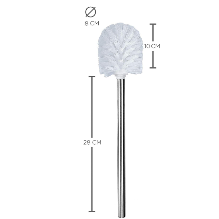 304 stainless steel Toilet Brush And Holder White Brush Head Effective Clean