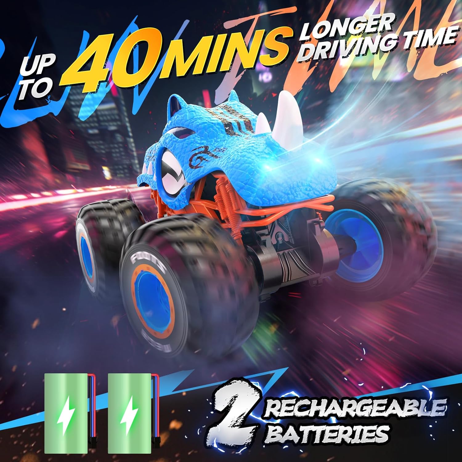 2.4G RC Car High Speed Stunt Monster Truck for Boys 1 16 Spray Water Mist 4WD RC Toys