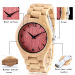 ODM Bamboo Wooden Watch Japan Miyota Quartz Mens Wooden Watch Waterproof