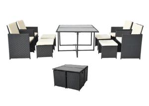 China Colourfast Rattan Garden Furniture Sofa Set With Cushion Disassemble Structure wholesale