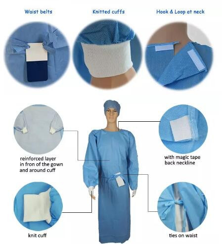 Microporous Water Proof Dustproof Disposable Surgical Gown