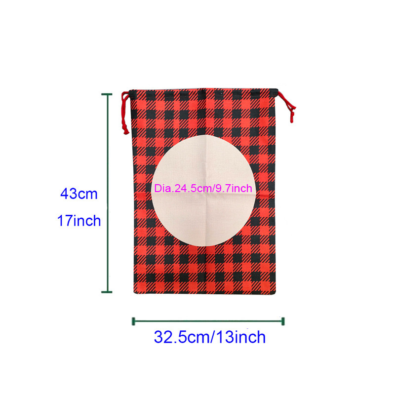 Personalized Reusable Christmas Bags Candy Bags Custom Santa Sacks Sublimation Drawstring Christmas Bags