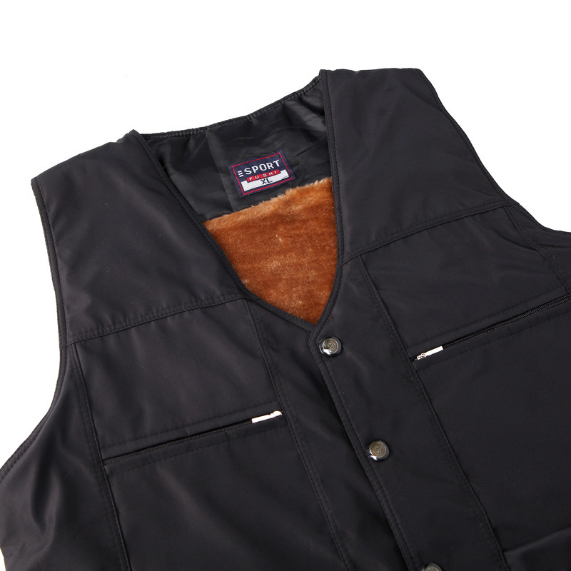 Winter China Oem Chest Bag Cargo Street Wear Warm Utility V-neck Waistcoat Knit Fitness Top Fishing Vest for Men