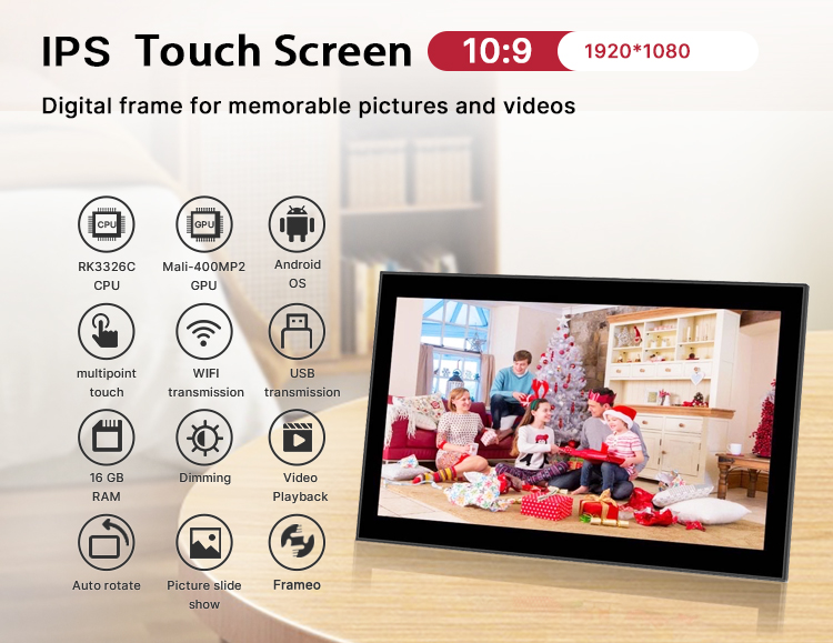13.3'' App Control Digital Picture And Video Frame Digital Photo Frames