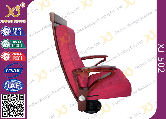 Air Conditioner Out Put Leg Church Hall Chairs With Triangle Wooden Armrest