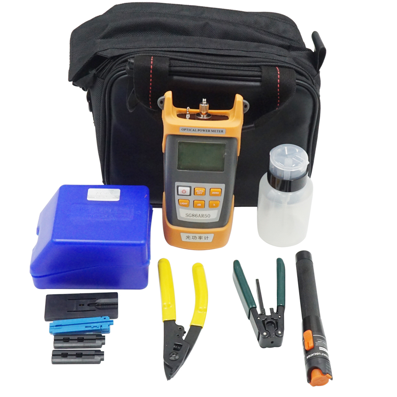FTTX FTTH Fiber Cable Accessories Tool Kit With Optical Power Meter Visual Fault Locator