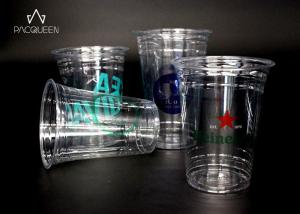 China Iced Drink Disposable Clear Plastic Drinking Cups Cutsomized Logo wholesale