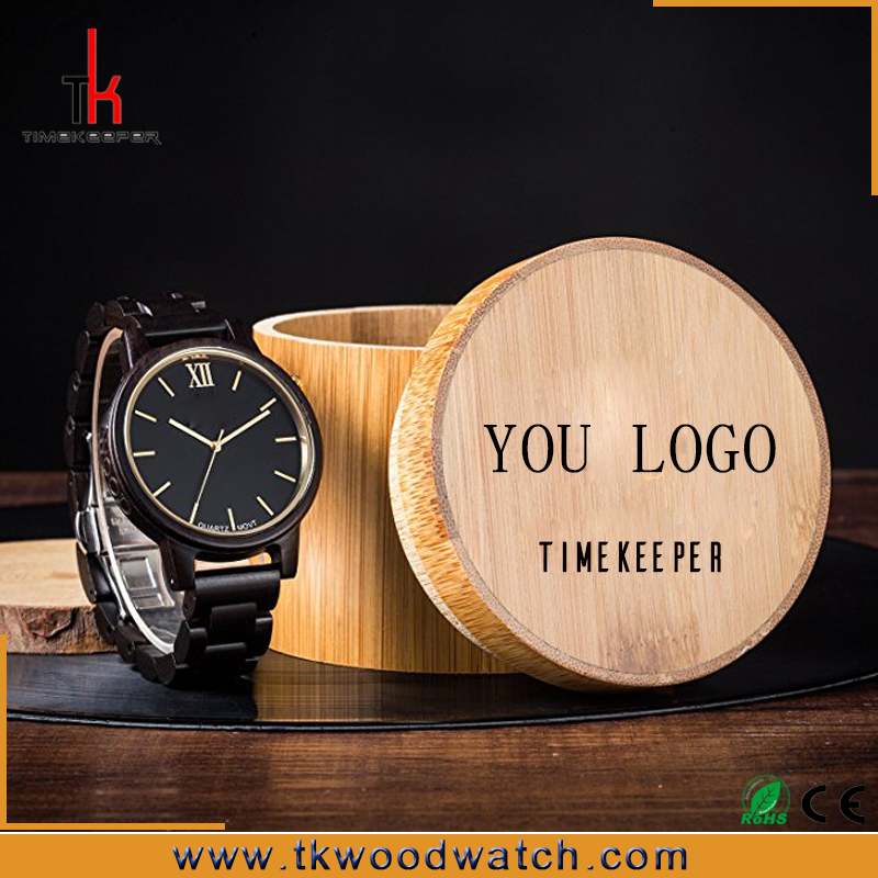 Christmas Gift Red and Dark sandalwood Gold hand wood watch private label