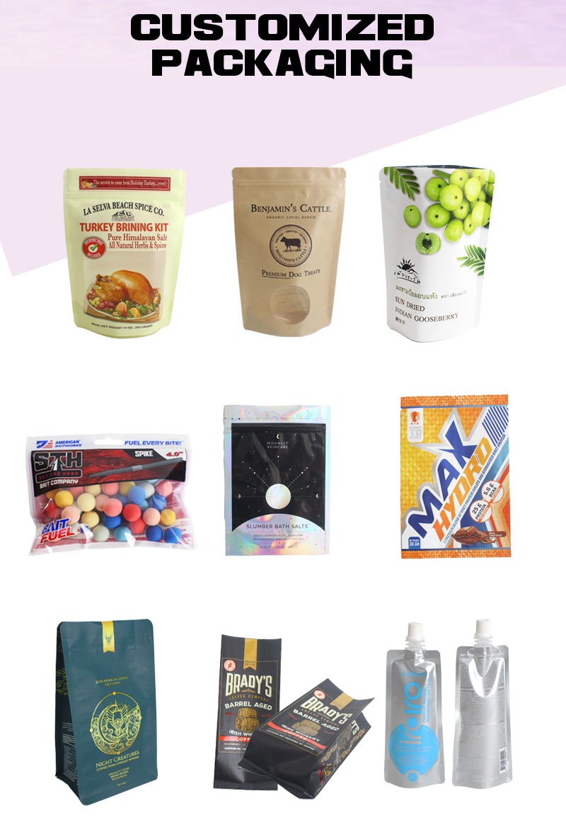 Custom Printed Stand Up Zipper Pouch Food Smell Proof Mylar Bag With Logo