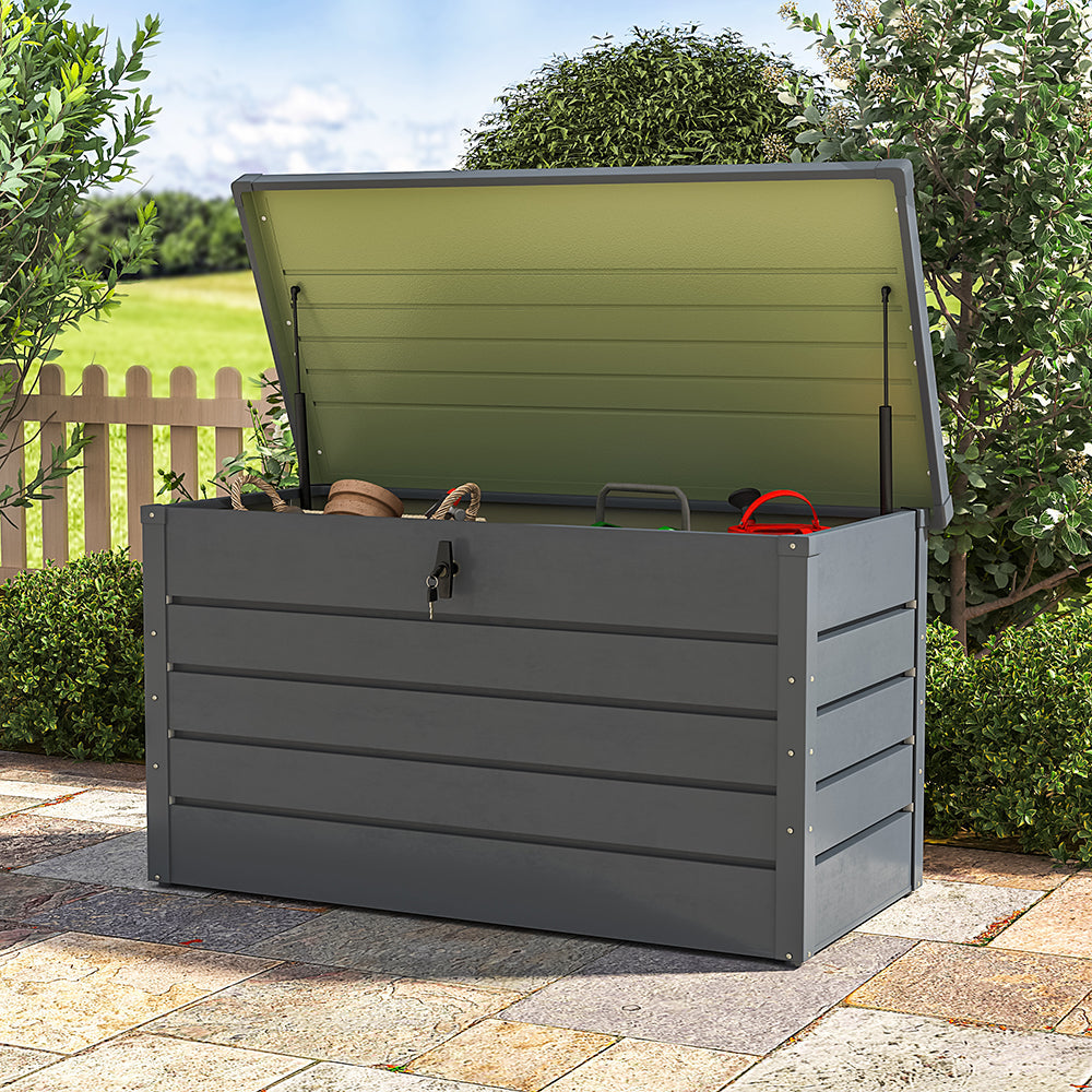 Galvanized Steel Outdoor Storage Box for Garden Tools and Cushions Sustainable Design