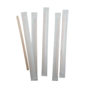 China Durable Cafe Wooden Coffee Stir Sticks , Nontoxic Individually Wrapped Coffee Stirrer wholesale