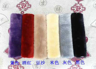 Customized Black Sheepskin Steering Wheel Cover Shearling Lambskin