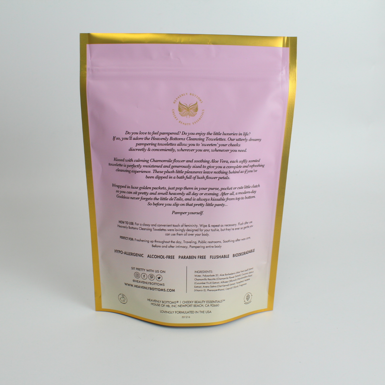 Metallic Custom Stand Up Pouch Gold Stand Up Plastic Bag For Make Up Product