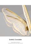 Modern Minimalist Acrylic Butterfly Dining Chandelier Designer Modern Butterfly