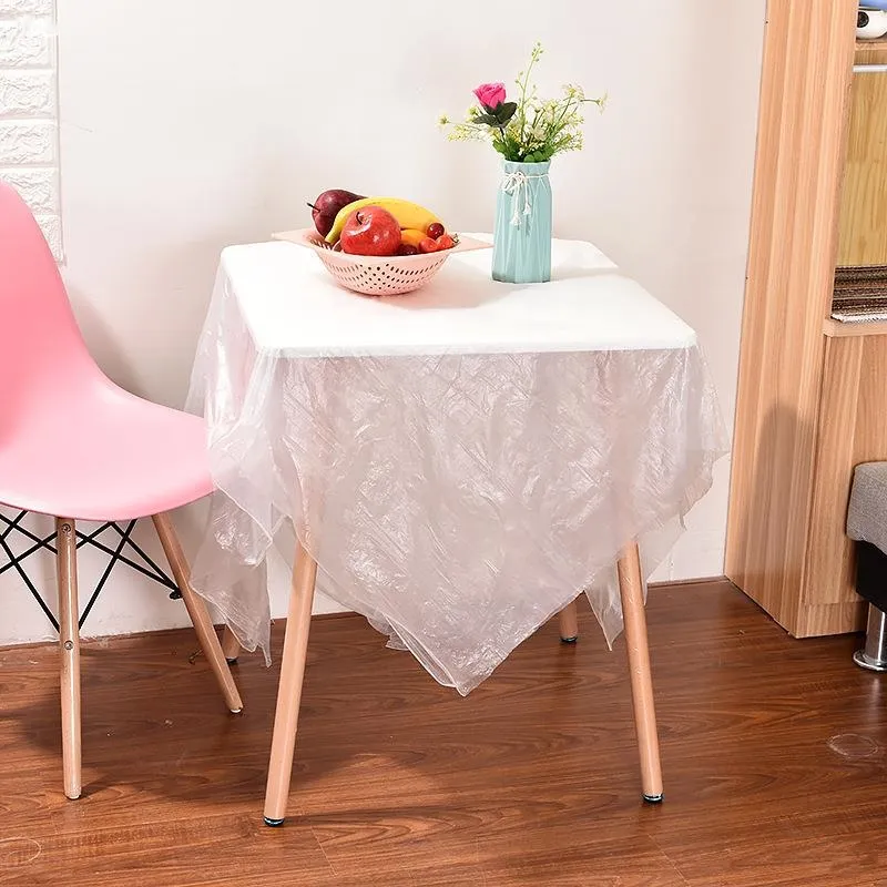Plastic Disposable Table Cloths Covers, PE Material, Waterproof, Rectangular Heavy Duty, Custom Sizes Available, Pack of 10