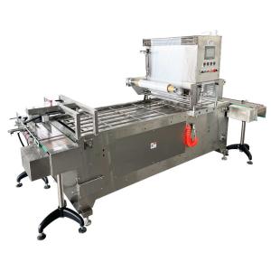 China Speed PLC Controlled 1.5KW Tray Sealer Machine Vacuum Sealing System 600mm Film wholesale