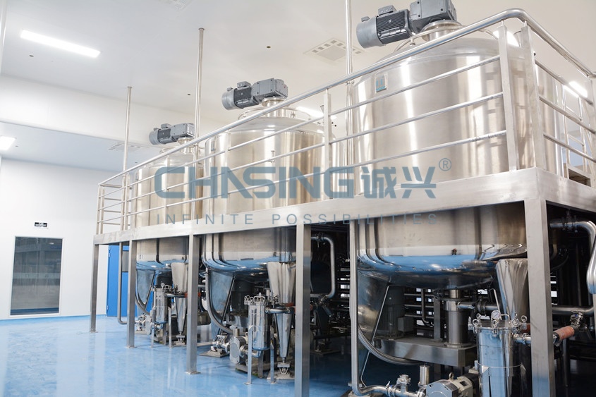 1000L Liquid Shampoo Lotion Liquid Detergent Mixing Tank Production Line